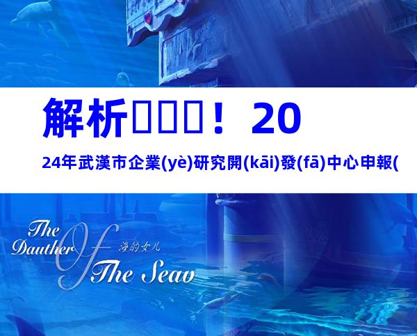 解析！2024年武漢市企業(yè)研究開(kāi)發(fā)中心申報(bào)條件、步驟及注意事項(xiàng)